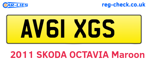 AV61XGS are the vehicle registration plates.