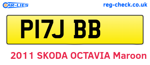 P17JBB are the vehicle registration plates.