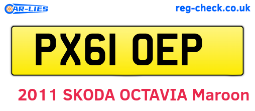 PX61OEP are the vehicle registration plates.