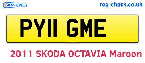 PY11GME are the vehicle registration plates.