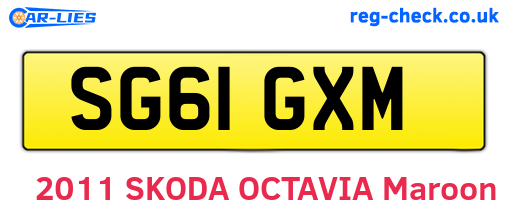 SG61GXM are the vehicle registration plates.