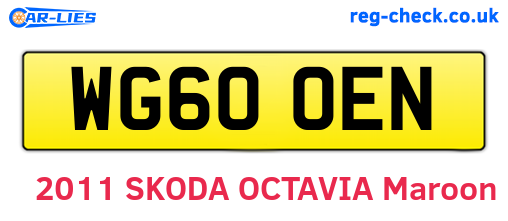 WG60OEN are the vehicle registration plates.