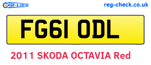 FG61ODL are the vehicle registration plates.