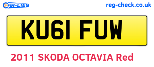 KU61FUW are the vehicle registration plates.