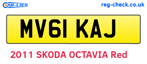 MV61KAJ are the vehicle registration plates.