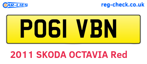 PO61VBN are the vehicle registration plates.