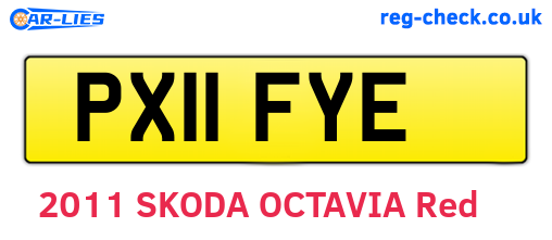 PX11FYE are the vehicle registration plates.