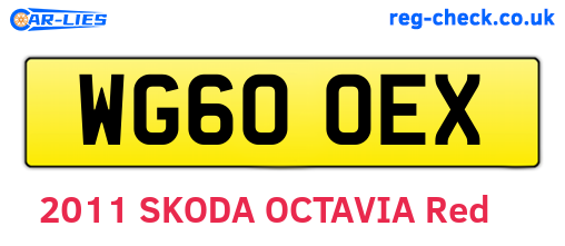 WG60OEX are the vehicle registration plates.