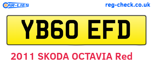 YB60EFD are the vehicle registration plates.