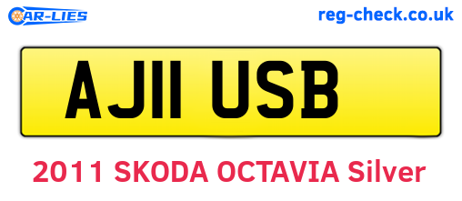 AJ11USB are the vehicle registration plates.
