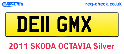 DE11GMX are the vehicle registration plates.