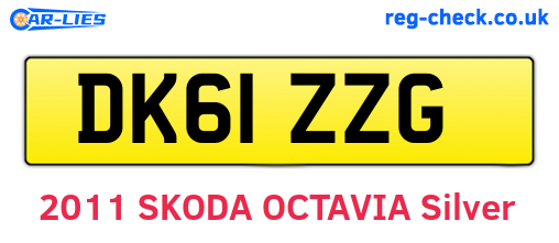 DK61ZZG are the vehicle registration plates.