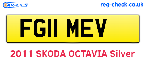 FG11MEV are the vehicle registration plates.