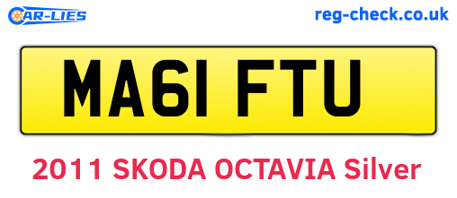 MA61FTU are the vehicle registration plates.