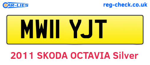 MW11YJT are the vehicle registration plates.
