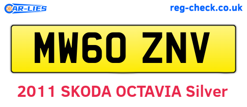 MW60ZNV are the vehicle registration plates.