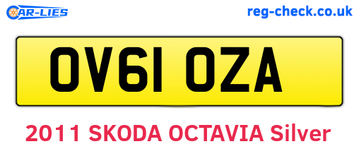 OV61OZA are the vehicle registration plates.