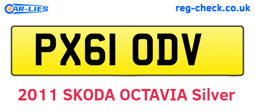 PX61ODV are the vehicle registration plates.
