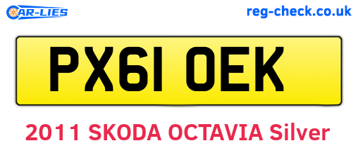 PX61OEK are the vehicle registration plates.