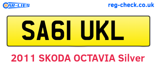 SA61UKL are the vehicle registration plates.