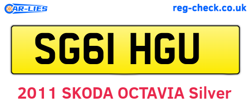 SG61HGU are the vehicle registration plates.