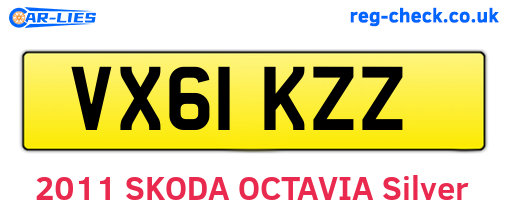 VX61KZZ are the vehicle registration plates.