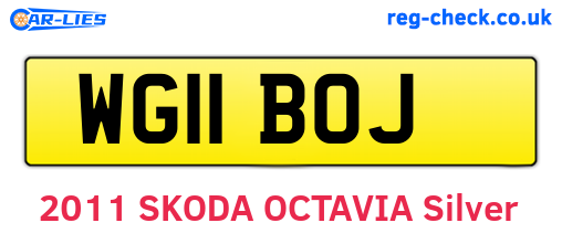 WG11BOJ are the vehicle registration plates.