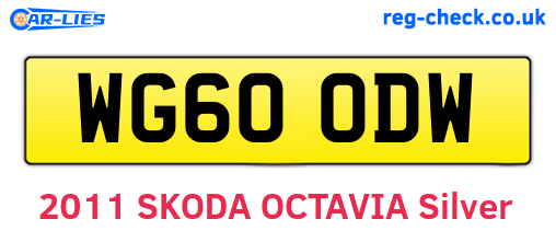 WG60ODW are the vehicle registration plates.