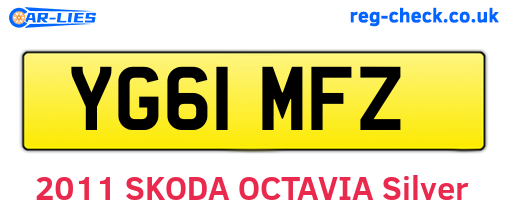 YG61MFZ are the vehicle registration plates.