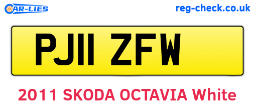 PJ11ZFW are the vehicle registration plates.