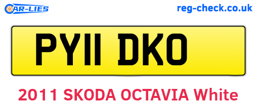 PY11DKO are the vehicle registration plates.