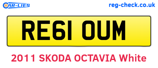 RE61OUM are the vehicle registration plates.
