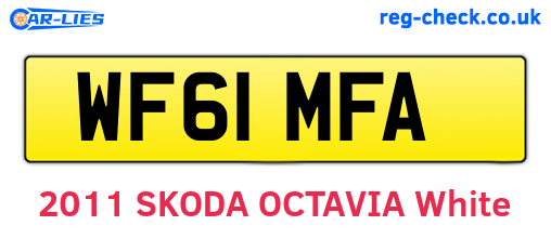 WF61MFA are the vehicle registration plates.