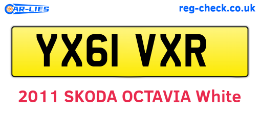YX61VXR are the vehicle registration plates.