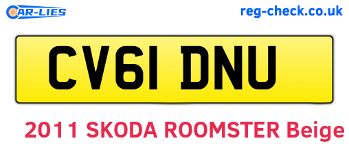 CV61DNU are the vehicle registration plates.