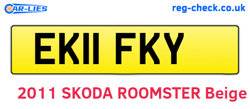 EK11FKY are the vehicle registration plates.