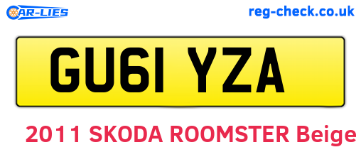 GU61YZA are the vehicle registration plates.