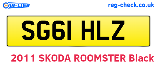SG61HLZ are the vehicle registration plates.