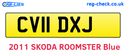 CV11DXJ are the vehicle registration plates.