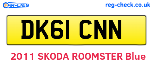 DK61CNN are the vehicle registration plates.