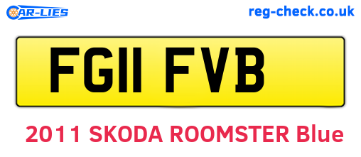 FG11FVB are the vehicle registration plates.