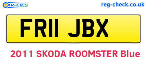 FR11JBX are the vehicle registration plates.