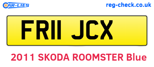 FR11JCX are the vehicle registration plates.