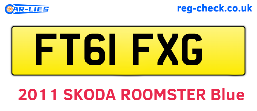 FT61FXG are the vehicle registration plates.