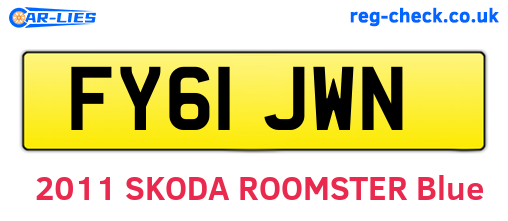 FY61JWN are the vehicle registration plates.