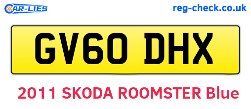 GV60DHX are the vehicle registration plates.
