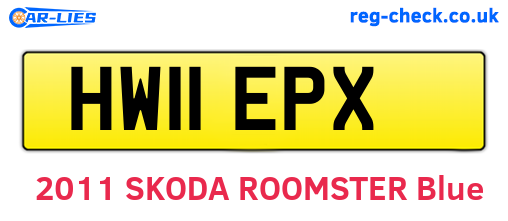 HW11EPX are the vehicle registration plates.