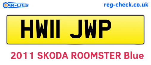HW11JWP are the vehicle registration plates.