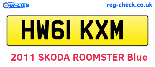 HW61KXM are the vehicle registration plates.