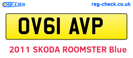 OV61AVP are the vehicle registration plates.